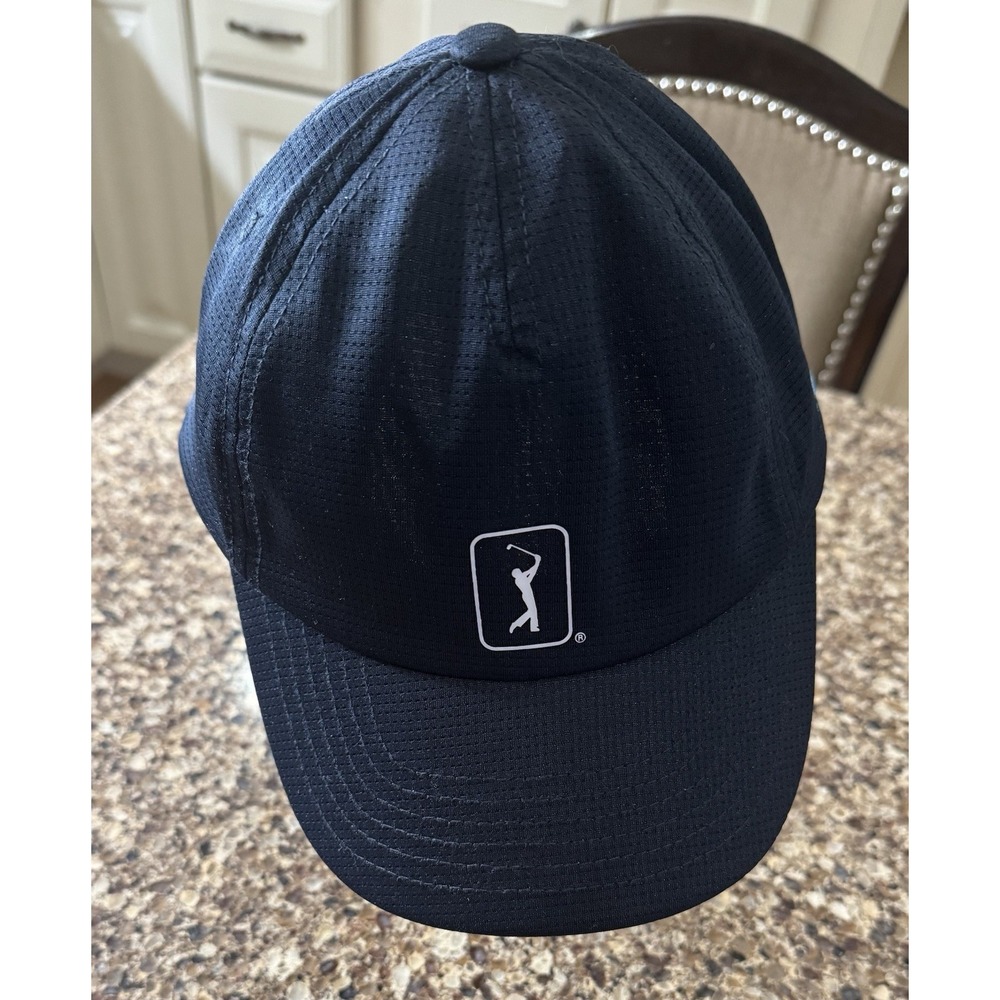Black PGA Tour Airflux Mesh Adjustable Baseball Cap One Size EUC